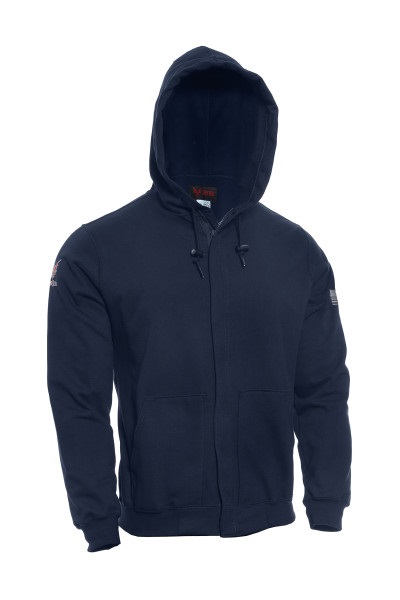 DRIFIRE FR Double Layer Full Zip Hoodie, Navy Blue - Men's FR Work Wear